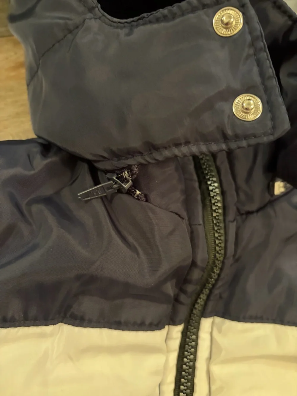 Jeali Sherpa Lined Toddler Puffer Jacket Size 2 Navy Cream